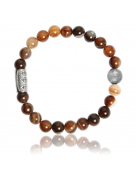 Bracelet Agate Café et Talisman