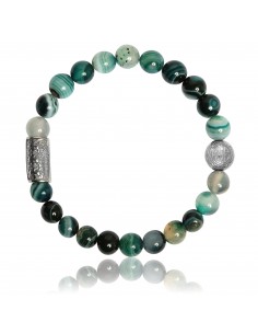 Bracelet Green Agate with...