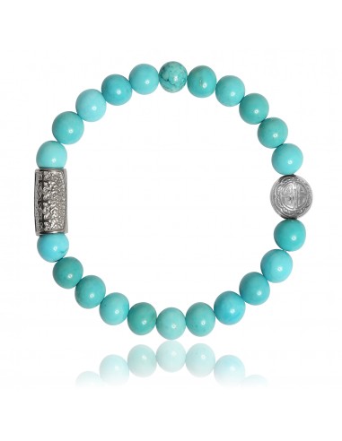 Bracelet Turquoise Bleue et Talisman