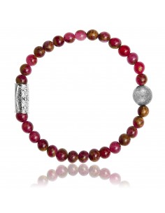 Bracelet 6 mm Jaspe Rouge et Prospérité