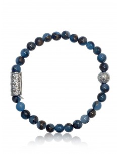 Bracelet 6 mm Azurite et Prospérité