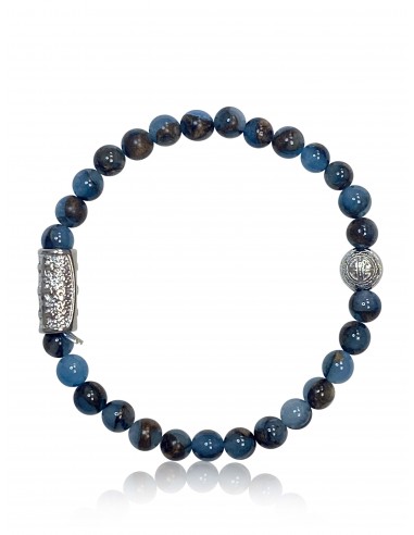 Bracelet 6 mm Azurite et Prospérité