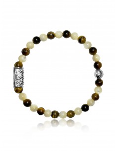 Bracelet 6 mm  Nacre / Oeil de Tigre