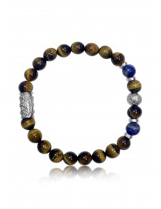 Bracelet Oeil de Tigre / Lapis Lazuli et Prospérité