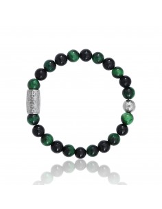 Bracelet Black Agate / Green Tiger Eye / Prosperity