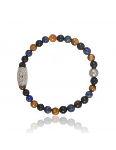 Bracelet 6 mm Black Agate / Lapis Lazuli / Tiger Eye